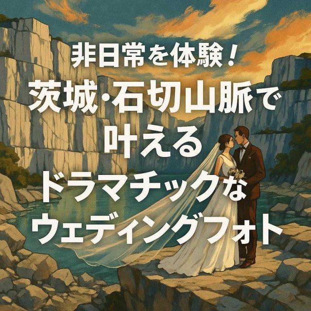 「非日常を体験！茨城・石切山脈で叶えるドラマチックなウェディングフォト」