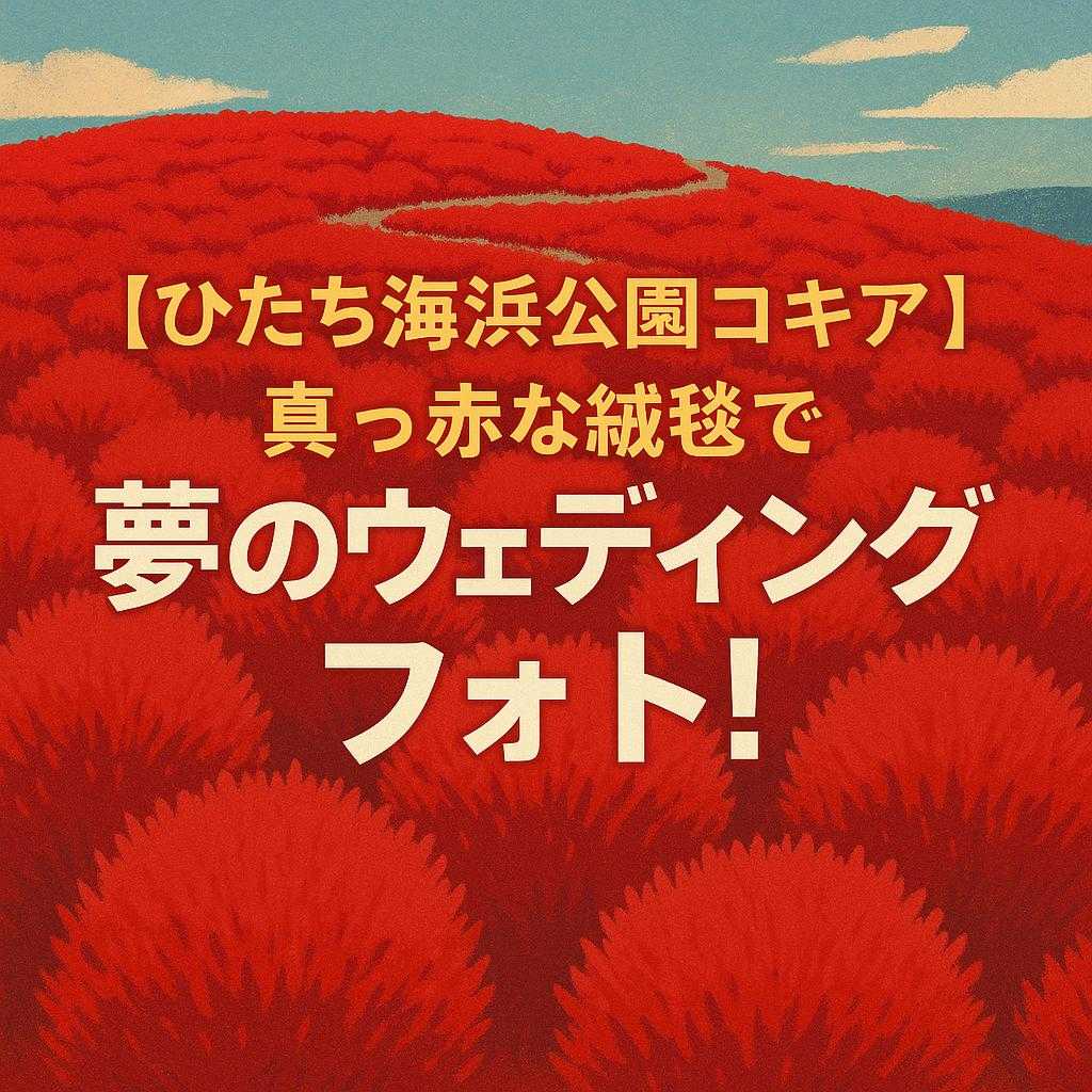 「【ひたち海浜公園コキア】真っ赤な絨毯で夢のウェディングフォト！」