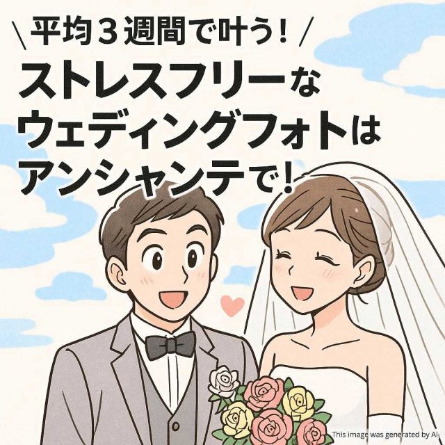 【平均3週間で叶う！】ストレスフリーなウェディングフォトはアンシャンテで！💖