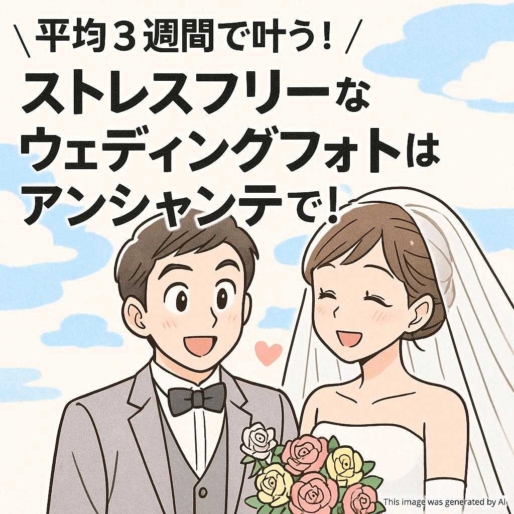 【平均3週間で叶う！】ストレスフリーなウェディングフォトはアンシャンテで！💖