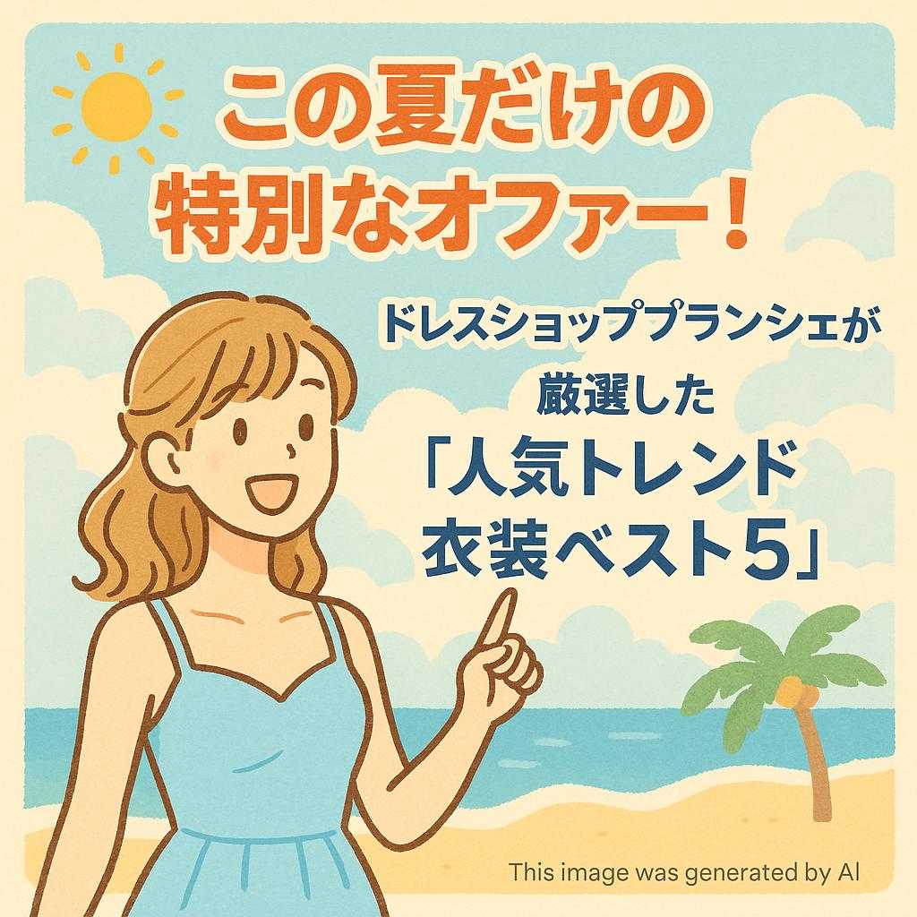 この夏だけの特別なオファー！ドレスショップブランシェが厳選した「人気トレンド衣装ベスト5」