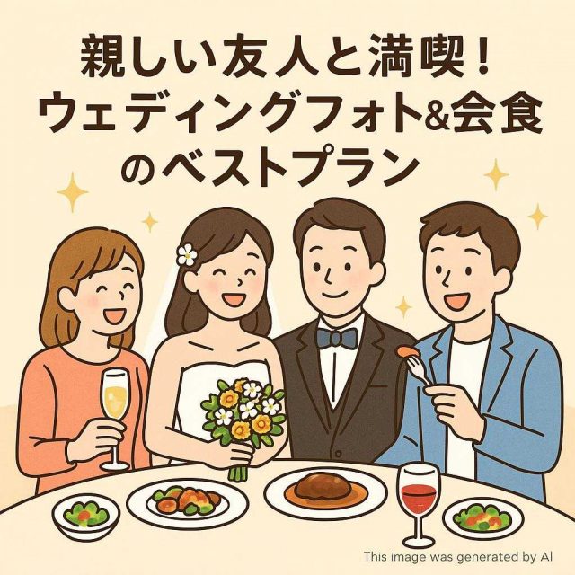 親しい友人と満喫！ウェディングフォト&会食のベストプラン