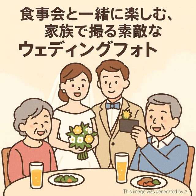食事会と一緒に楽しむ、家族で撮る素敵なウェディングフォト