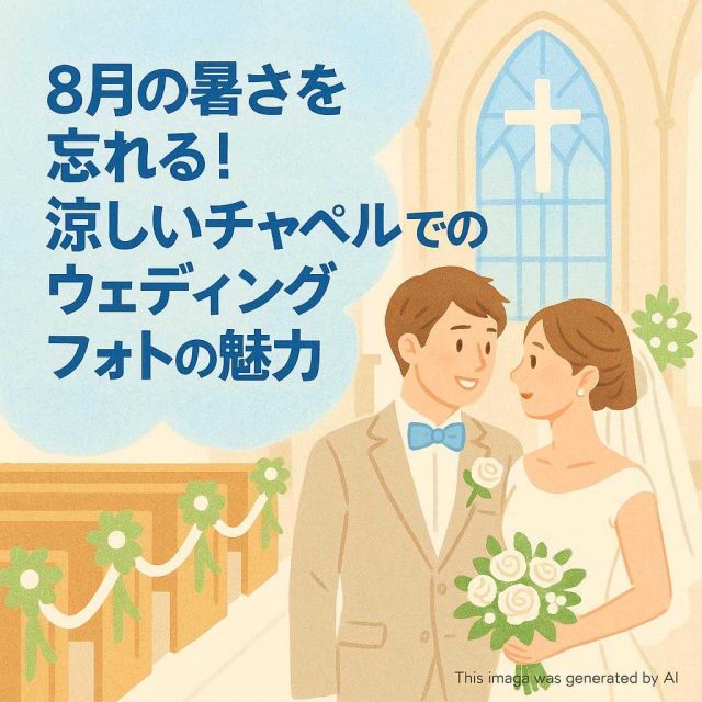8月の暑さを忘れる！涼しいチャペルでのウェディングフォトの魅力