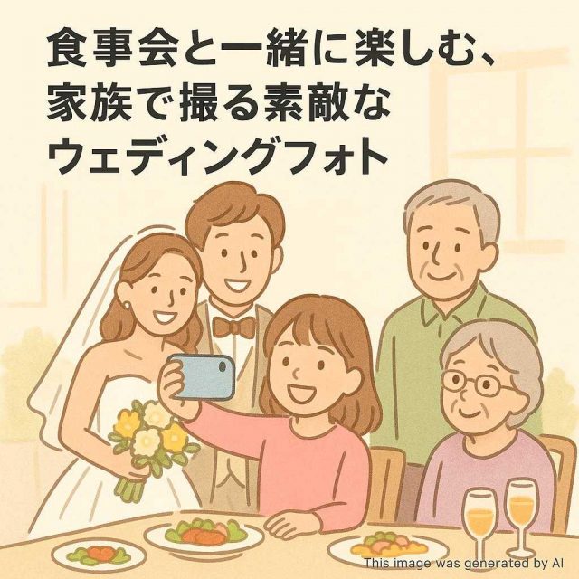 食事会と一緒に楽しむ、家族で撮る素敵なウェディングフォト