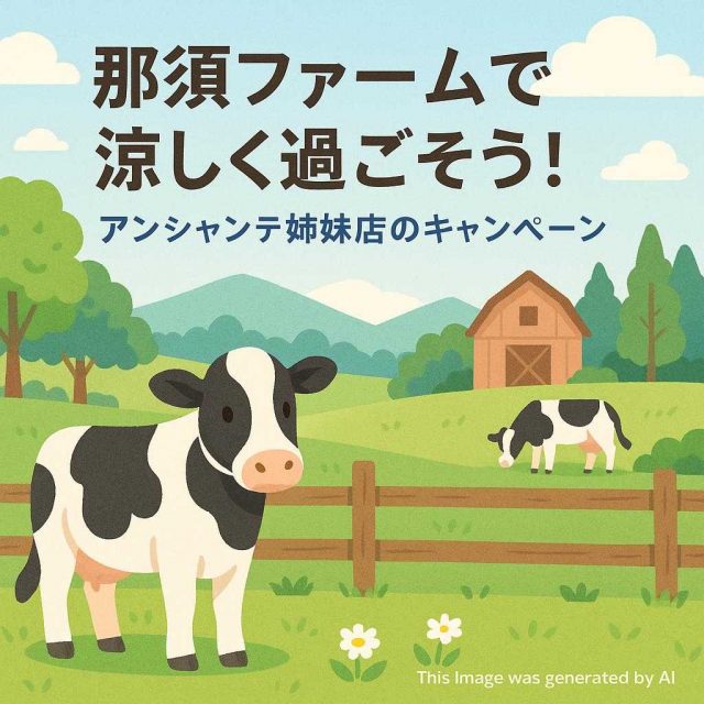 那須ファームで涼しく過ごそう！アンシャンテ姉妹店のキャンペーン