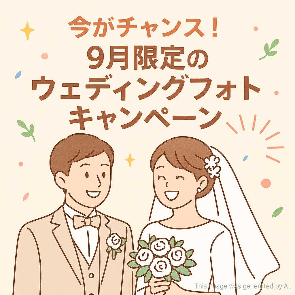今がチャンス！9月限定のウェディングフォトキャンペーン