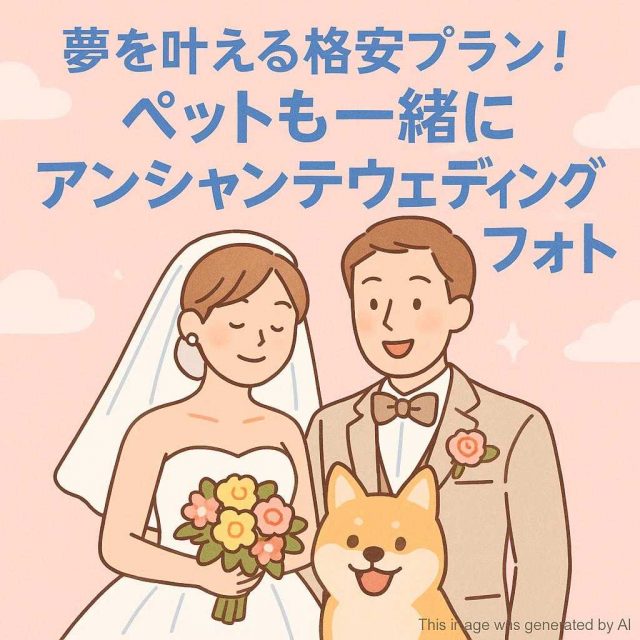 夢を叶える格安プラン! ペットも一緒にアンシャンテウェディングフォト