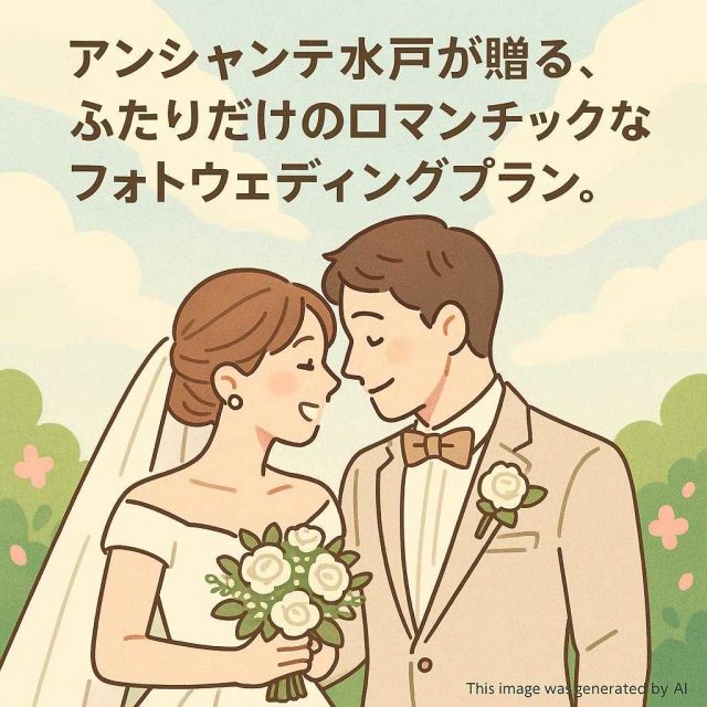 アンシャンテ水戸が贈る、ふたりだけのロマンチックなフォトウェディングプラン。