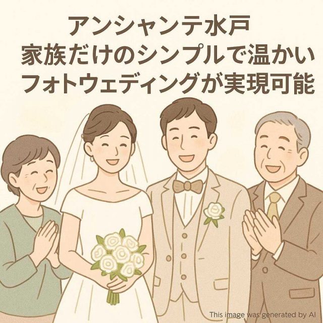 アンシャンテ水戸 家族だけのシンプルで温かいフォトウェディングが実現可能