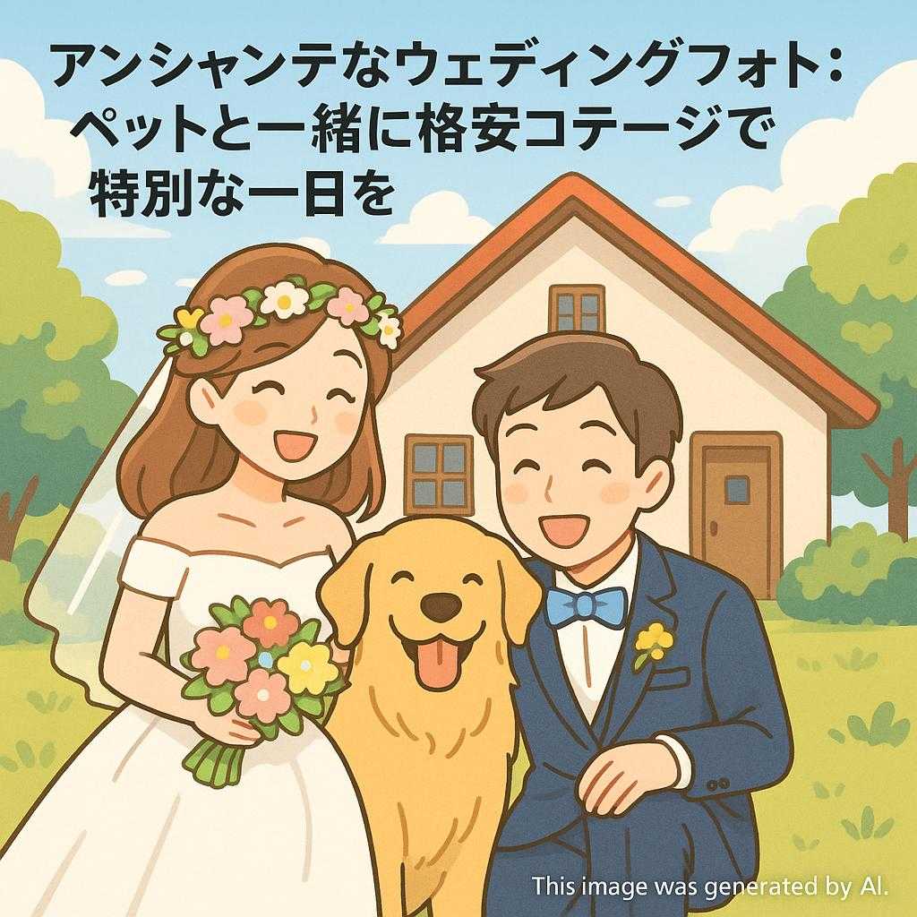 アンシャンテなウェディングフォト: ペットと一緒に格安コテージで特別な一日を
