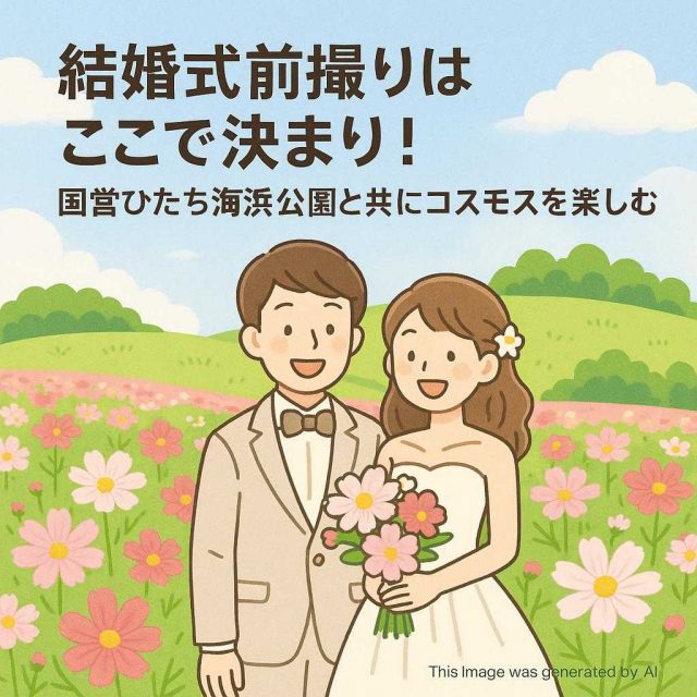 結婚式前撮りはここで決まり！国営ひたち海浜公園と共にコスモスを楽しむ