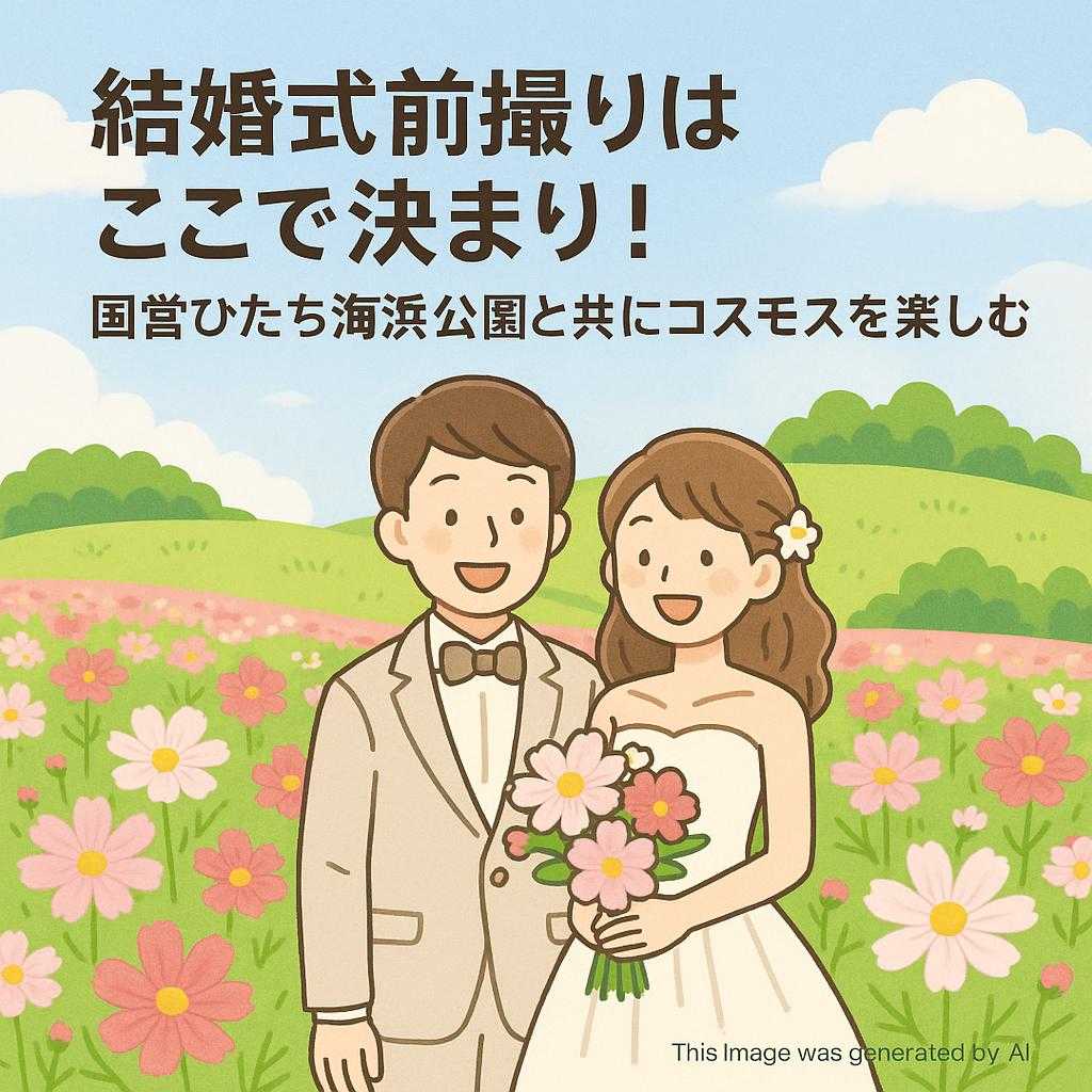 結婚式前撮りはここで決まり！国営ひたち海浜公園と共にコスモスを楽しむ