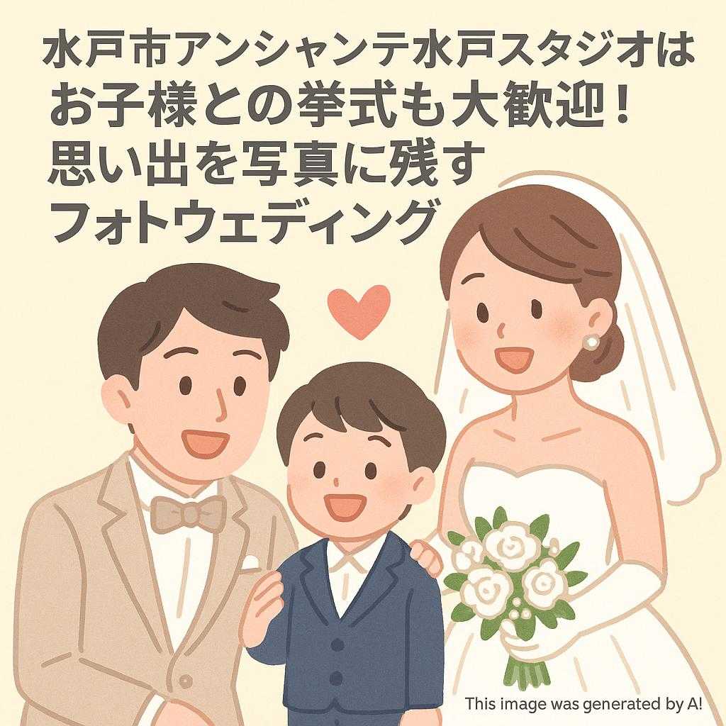 水戸市アンシャンテ水戸スタジオはお子様との挙式も大歓迎！思い出を写真に残すフォトウェディング