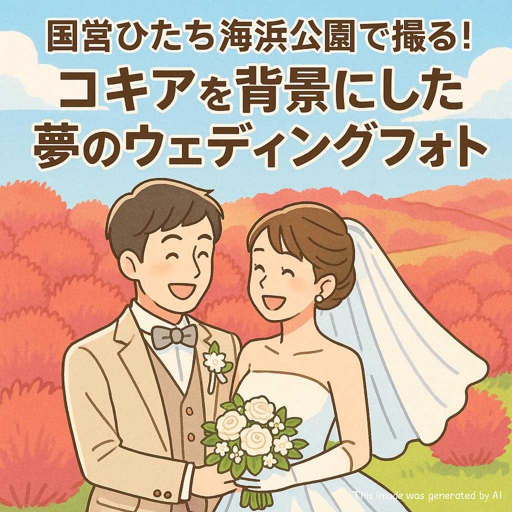国営ひたち海浜公園で撮る！コキアを背景にした夢のウェディングフォト