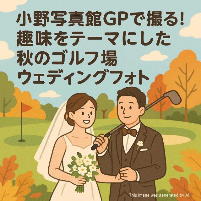 小野写真館GPで撮る！趣味をテーマにした秋のゴルフ場ウェディングフォト