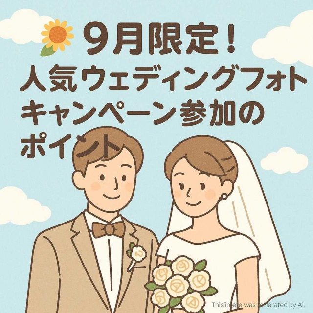 9月限定！人気ウェディングフォトキャンペーン参加のポイント