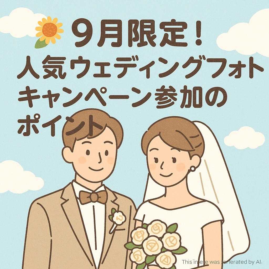 9月限定！人気ウェディングフォトキャンペーン参加のポイント