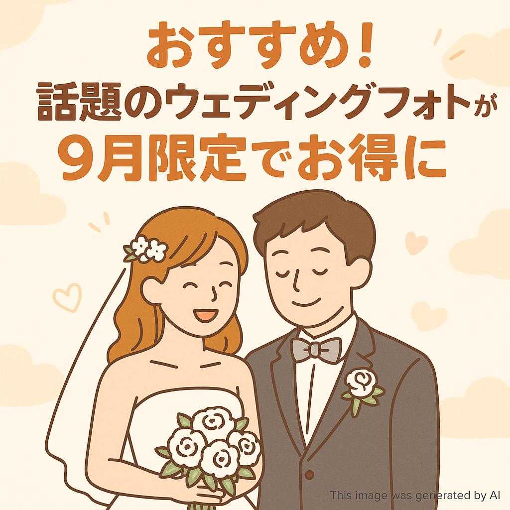 おすすめ！話題のウェディングフォトが9月限定でお得に