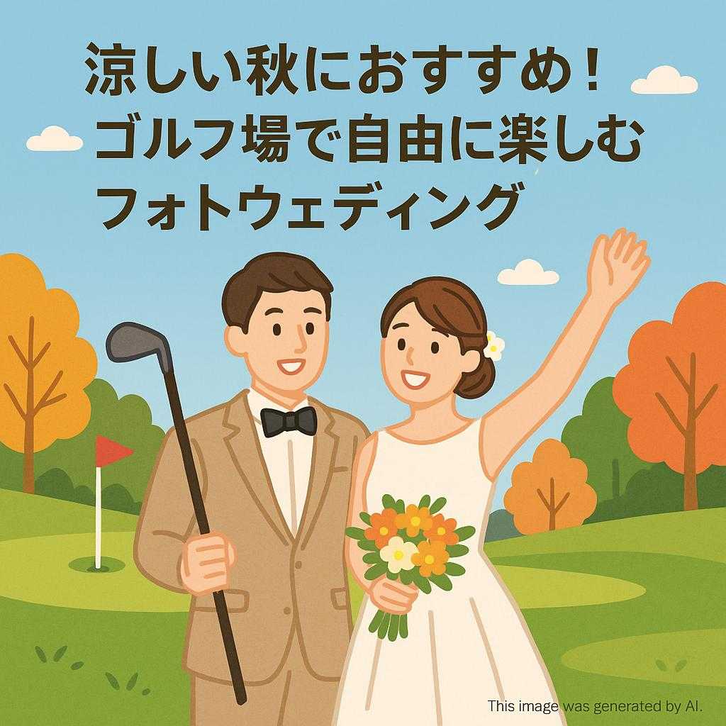 涼しい秋におすすめ！ゴルフ場で自由に楽しむフォトウェディング