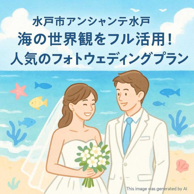 水戸市アンシャンテ水戸 海の世界観をフル活用！人気のフォトウェディングプラン