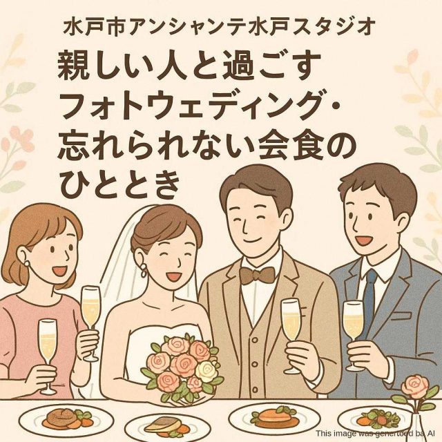 水戸市アンシャンテ水戸スタジオ 親しい人と過ごすフォトウェディング・忘れられない会食のひととき