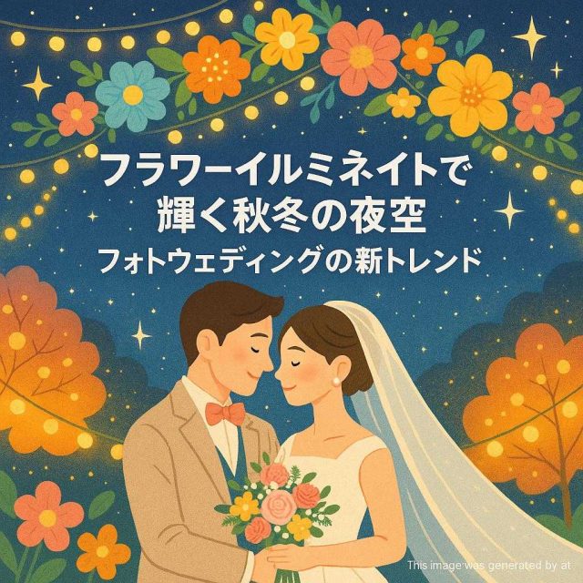 フラワーイルミネイトで輝く秋冬の夜空 フォトウェディングの新トレンド