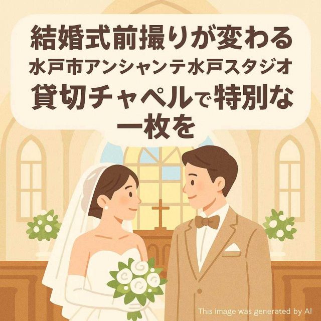 結婚式前撮りが変わる水戸市アンシャンテ水戸スタジオ貸切チャペルで特別な一枚を