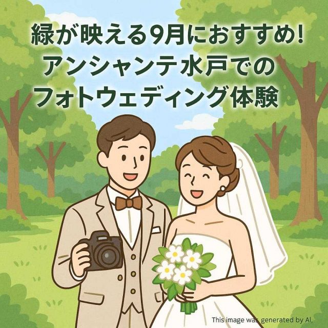 緑が映える9月におすすめ！アンシャンテ水戸でのフォトウェディング体験