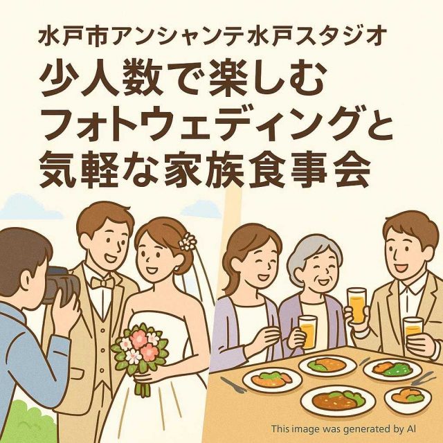水戸市アンシャンテ水戸スタジオ 少人数で楽しむフォトウェディングと気軽な家族食事会