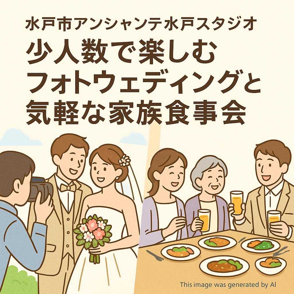 水戸市アンシャンテ水戸スタジオ 少人数で楽しむフォトウェディングと気軽な家族食事会