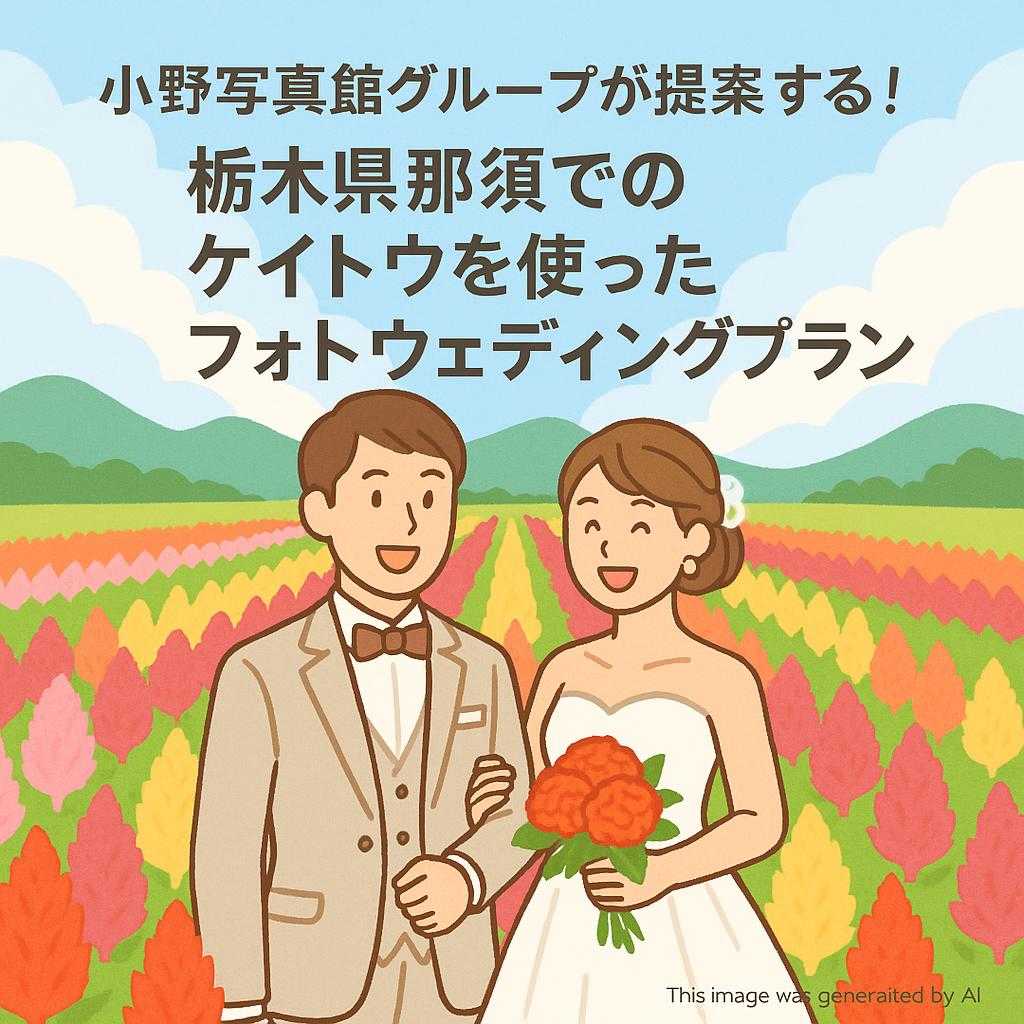 小野写真館グループが提案する！栃木県那須でのケイトウを使ったフォトウェディングプラン