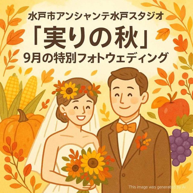 水戸市アンシャンテ水戸スタジオ 【実りの秋】9月の特別フォトウェディング