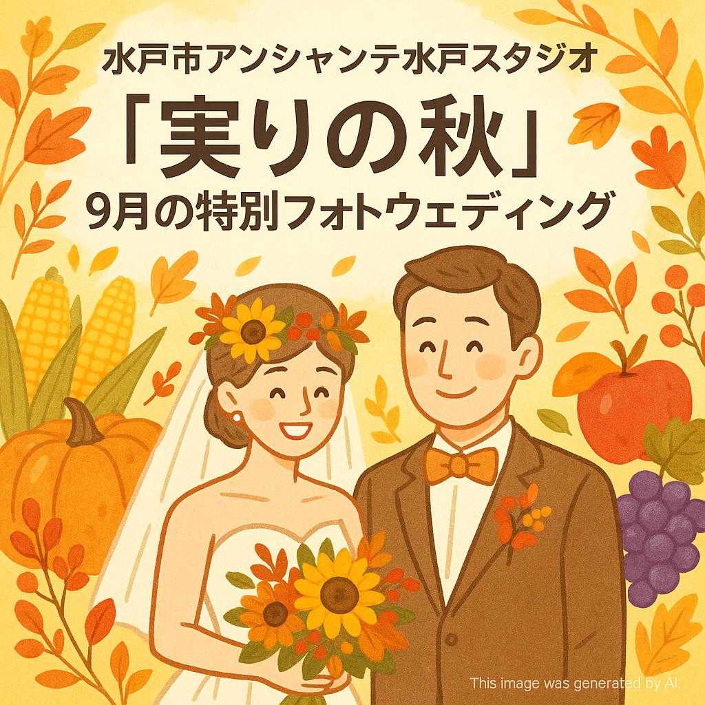 水戸市アンシャンテ水戸スタジオ 【実りの秋】9月の特別フォトウェディング