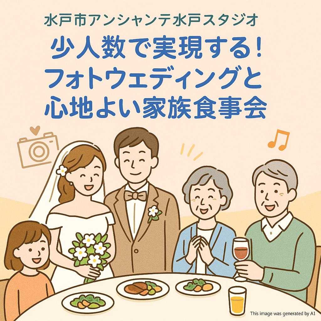 水戸市アンシャンテ水戸スタジオ 少人数で実現する！フォトウェディングと心地よい家族食事会
