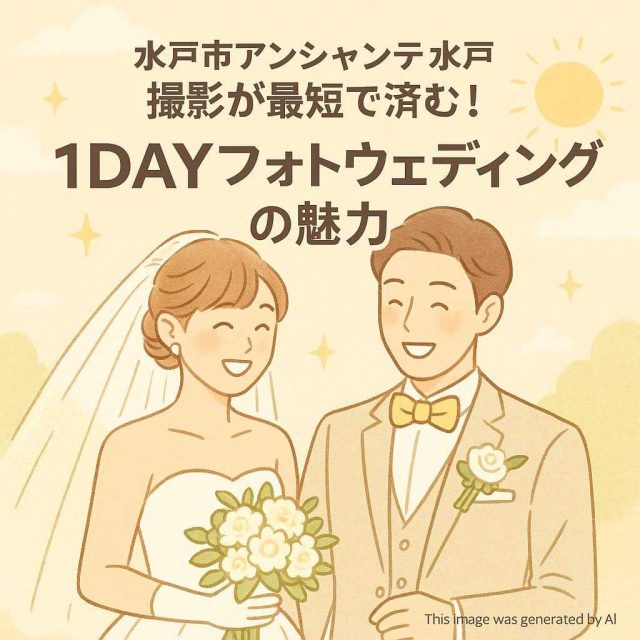 水戸市アンシャンテ水戸 撮影が最短で済む！1DAYフォトウェディングの魅力