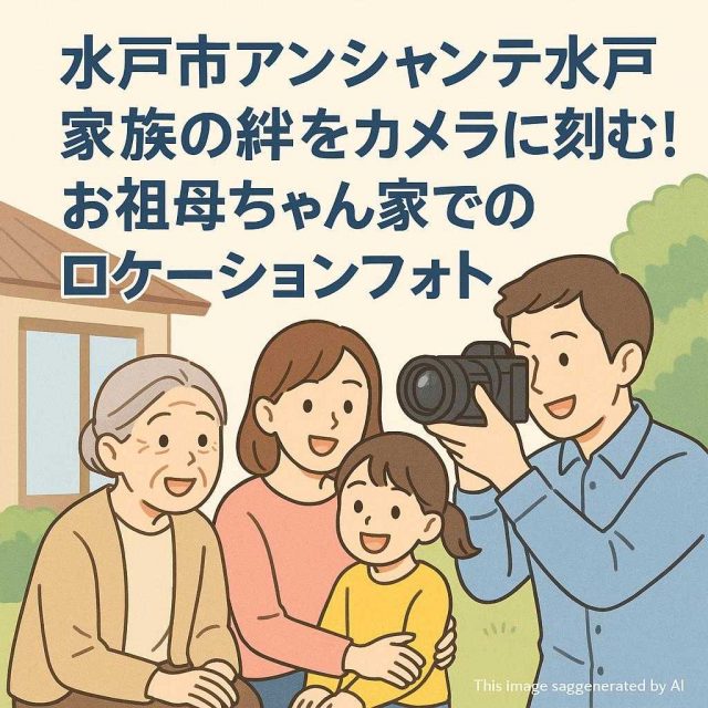 水戸市アンシャンテ水戸家族の絆をカメラに刻む！お祖母ちゃん家でのロケーションフォト