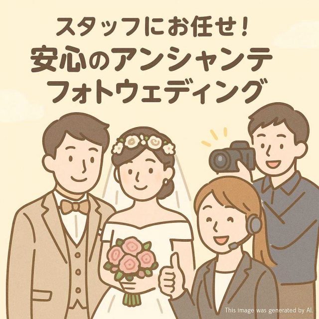 スタッフにお任せ！安心のアンシャンテフォトウェディング