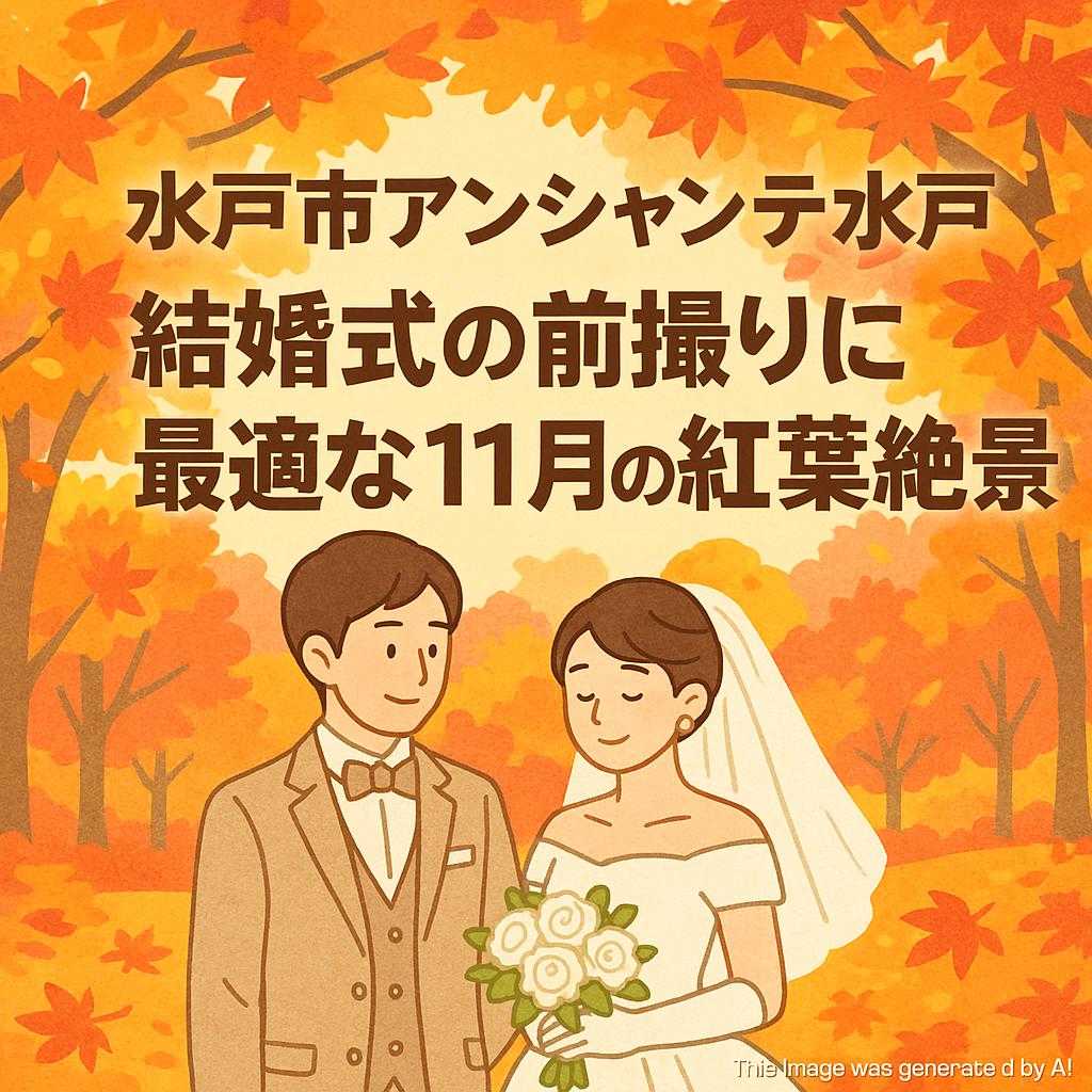 水戸市アンシャンテ水戸 結婚式の前撮りに最適な11月の紅葉絶景