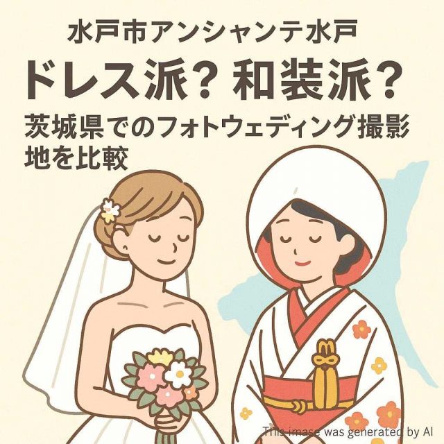 水戸市アンシャンテ水戸 ドレス派？和装派？茨城県でのフォトウェディング撮影地を比較