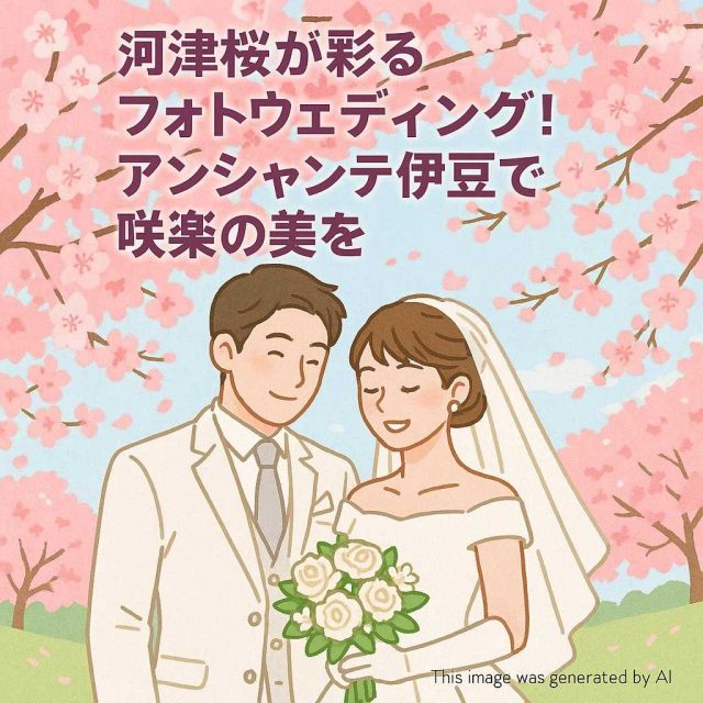 河津桜が彩るフォトウェディング！アンシャンテ伊豆で咲楽の美を