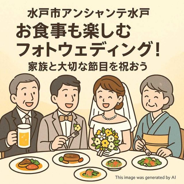 水戸市アンシャンテ水戸 お食事も楽しむフォトウェディング！家族と大切な節目を祝おう