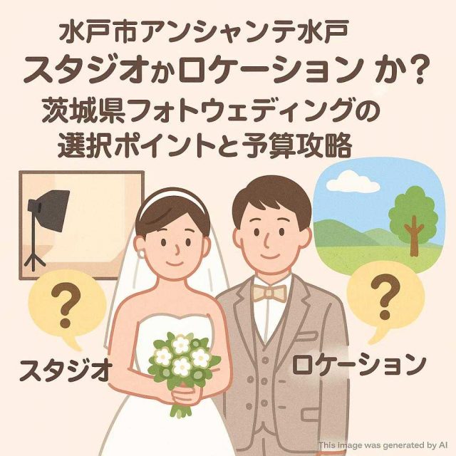 水戸市アンシャンテ水戸 スタジオかロケーションか？茨城県フォトウェディングの選択ポイントと予算攻略