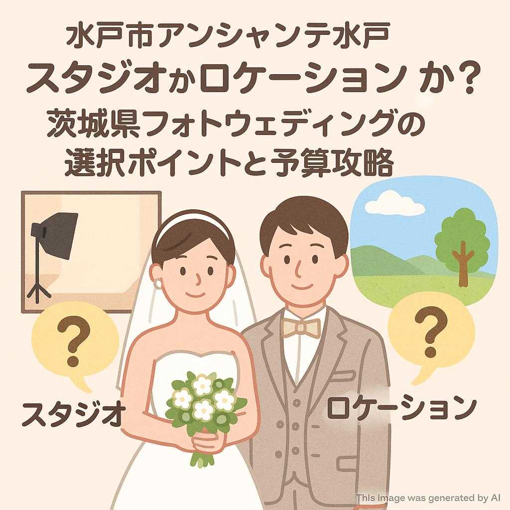 水戸市アンシャンテ水戸 スタジオかロケーションか？茨城県フォトウェディングの選択ポイントと予算攻略