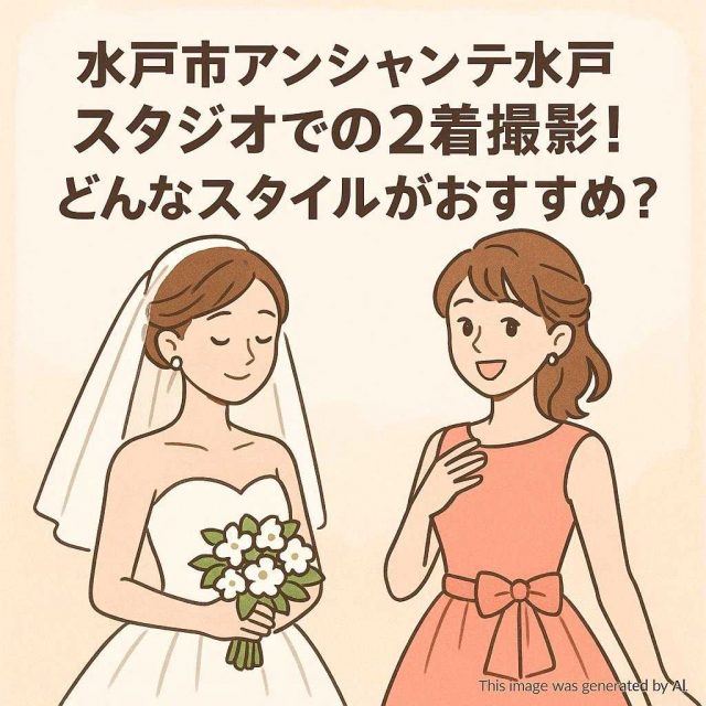 水戸市アンシャンテ水戸 スタジオでの2着撮影！どんなスタイルがおすすめ？