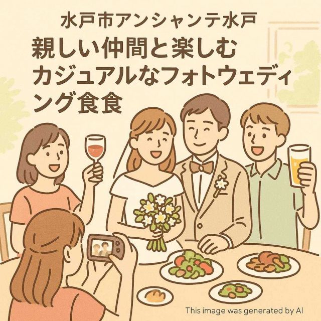 水戸市アンシャンテ水戸 親しい仲間と楽しむカジュアルなフォトウェディング会食