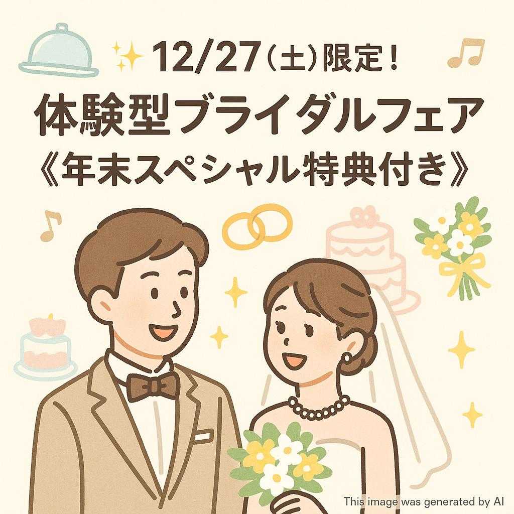 ✨12/27（土）限定！体験型ブライダルフェア 《年末スペシャル特典付き》