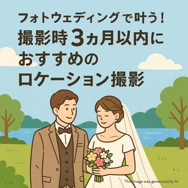 フォトウェディングで叶う！撮影時3ヶ月以内におすすめのロケーション撮影