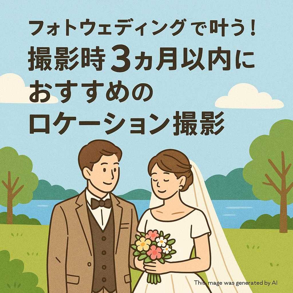 フォトウェディングで叶う！撮影時3ヶ月以内におすすめのロケーション撮影