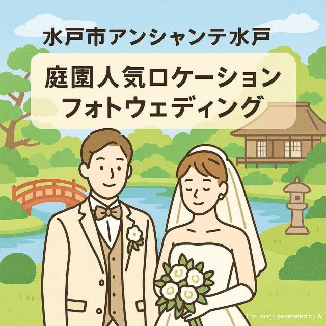水戸市アンシャンテ水戸 庭園人気ロケーションフォトウェディング
